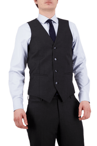 D5 - Charcoal Saul Waist Coat - Harrys for Menswear