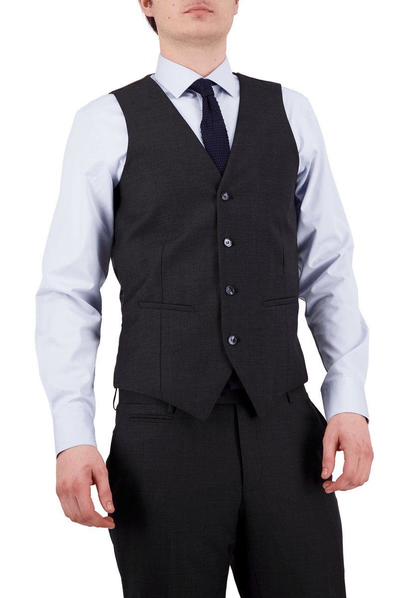 D5 - Charcoal Saul Waist Coat - Harrys for Menswear