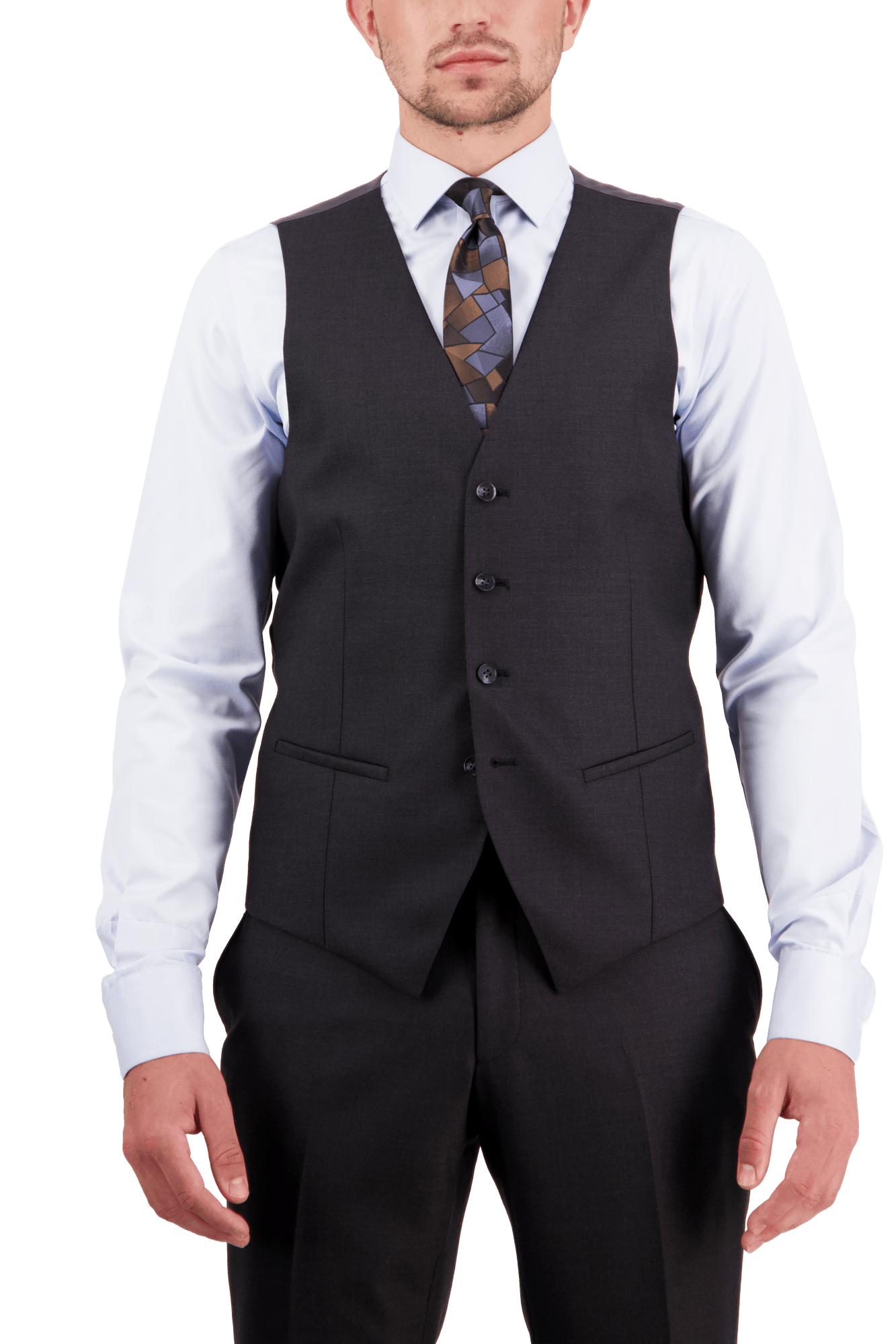 X5 Charcoal Saul Waist Coat - Harrys for Menswear