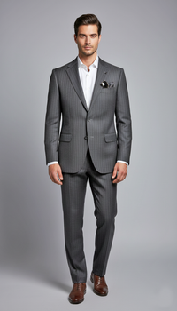 SW7-Charcoal Abram Pin-Stripe Suit Jacket   |Harrys for Menswear