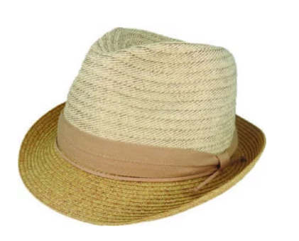 21939 - Braided Trilby w Cotton & Suede Band