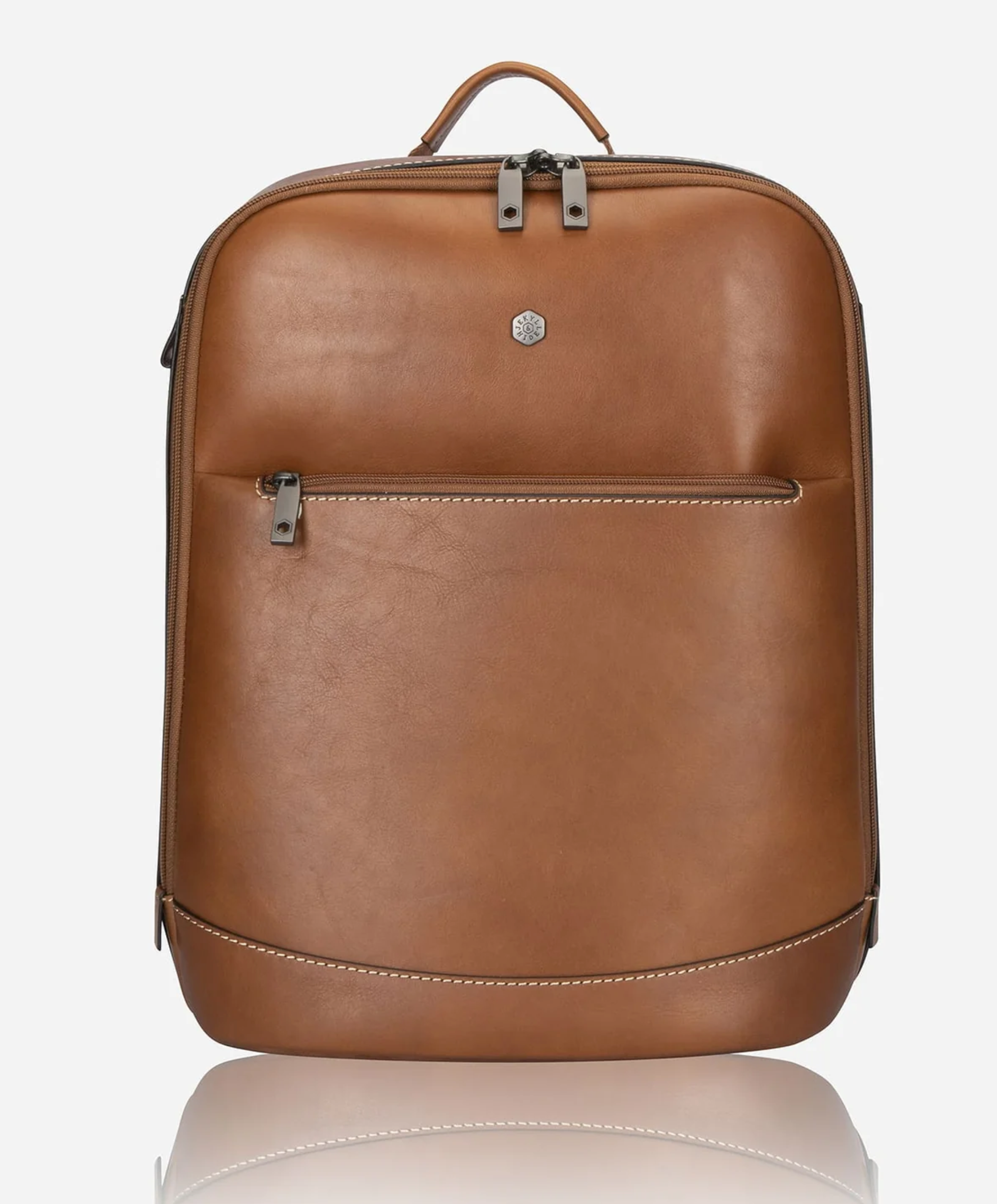 Montana Leather Laptop Backpack-7005MOCLG  https://harrysformenswear.com.au/products/montana-leather-laptop-backpack-7005moclg  With space for all your business essentials and fully recycled PET lining, this men's leather backpack is stylish, functional and considered. Our laptop backpack leather is minimally treated, vegetable tanned and crafted to patina over time, ensuring it develops a look that is uniquely yours.