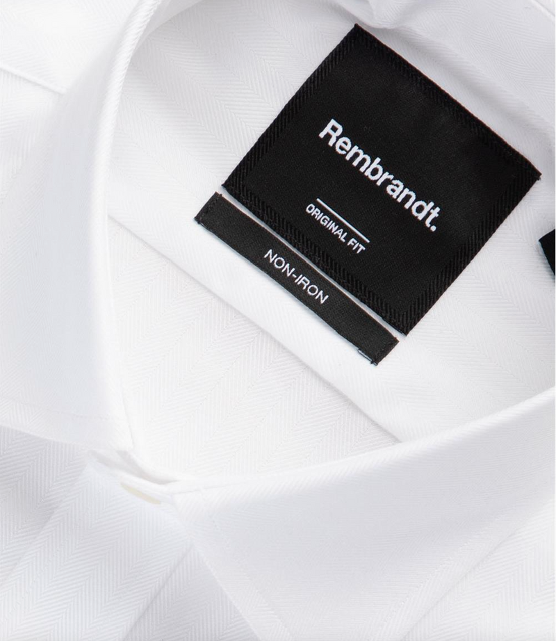 York White Herringbone Non -Iron Shirt