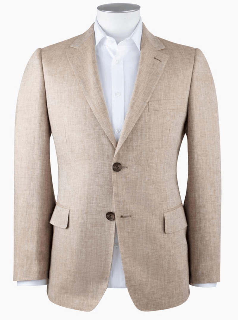 Cooper Beige Linen Herringbone Sports Coat - Harrys for Menswear