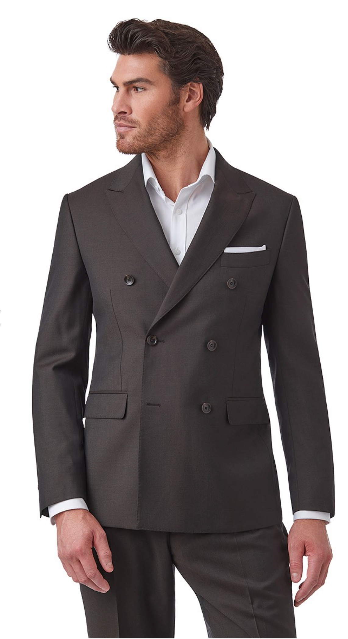 Brigadier Jacket & Razor Trouser Suit - Chocolate