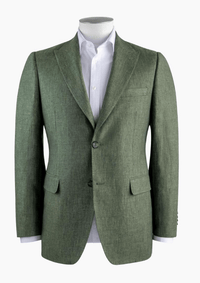 Lyon Olive Green Linen Jacket - Harrys for Menswear