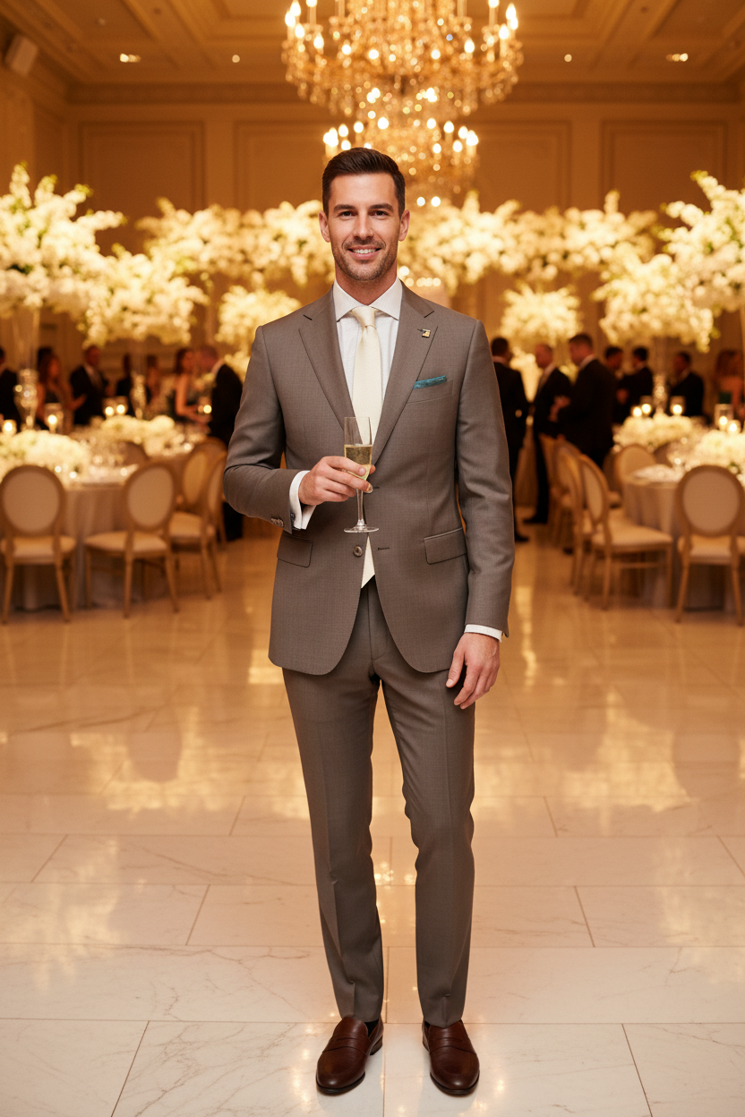 Abram BRN-GL6 Taupe Brown Wedding Lifestyle