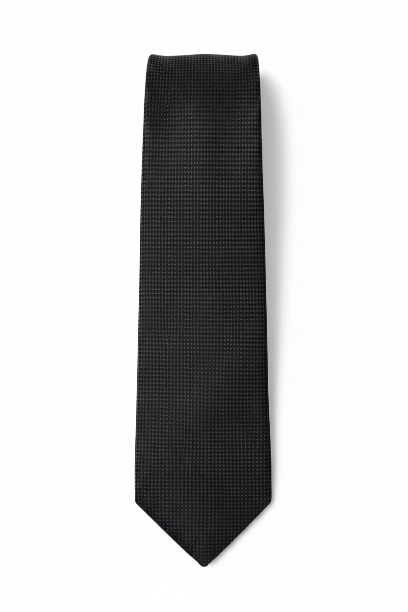 Black Self-Pattern Tie