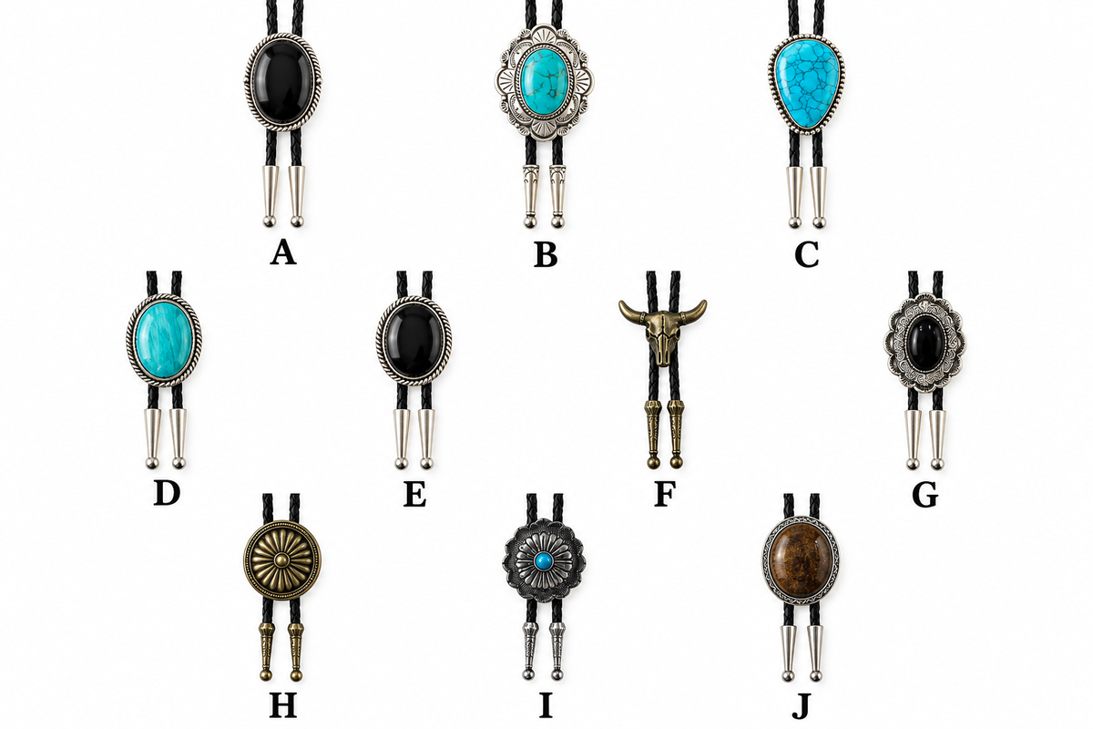 Combined bolo tie styles A to J