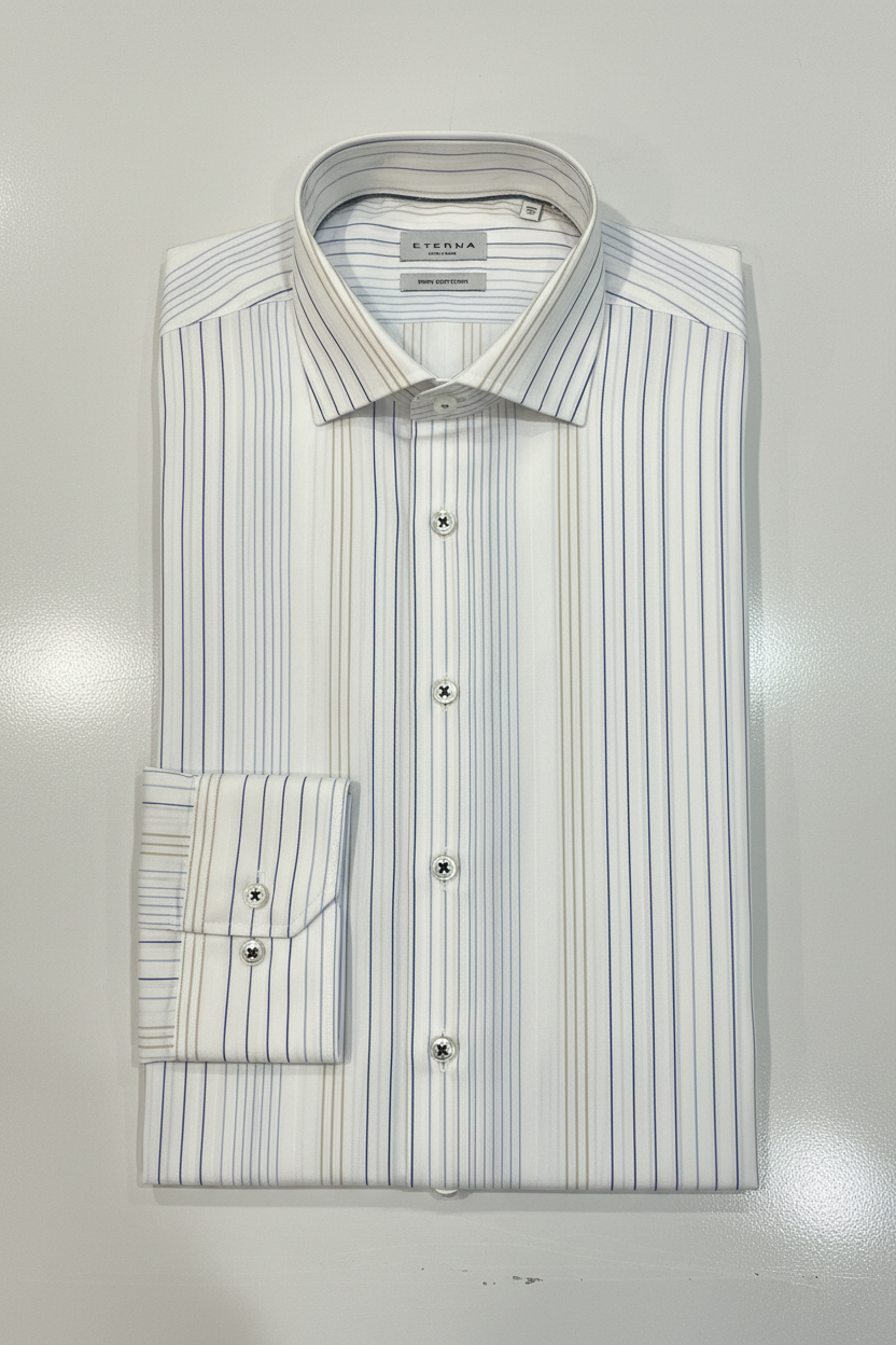 Eterna Modern Fit Stripe Flat Lay Full Frame