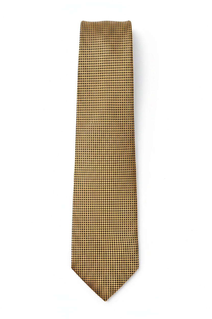 Gold Olive Self Pattern Tie