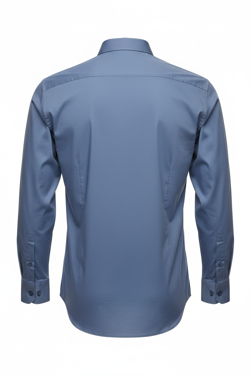 Hardy Amies Airforce Blue Plain Business Shirt HA494SF — ghost back view