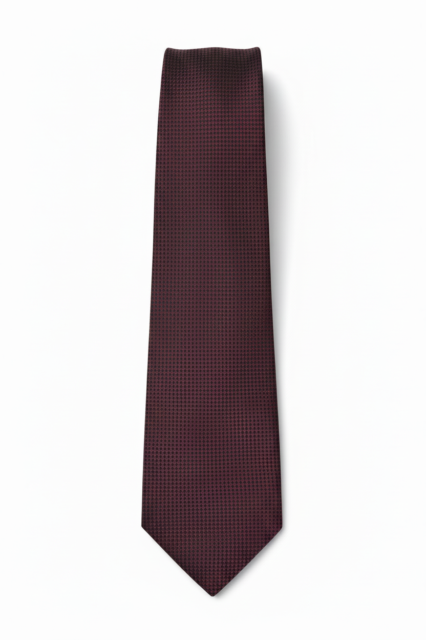 Maroon Self-Pattern Tie - Corrected
