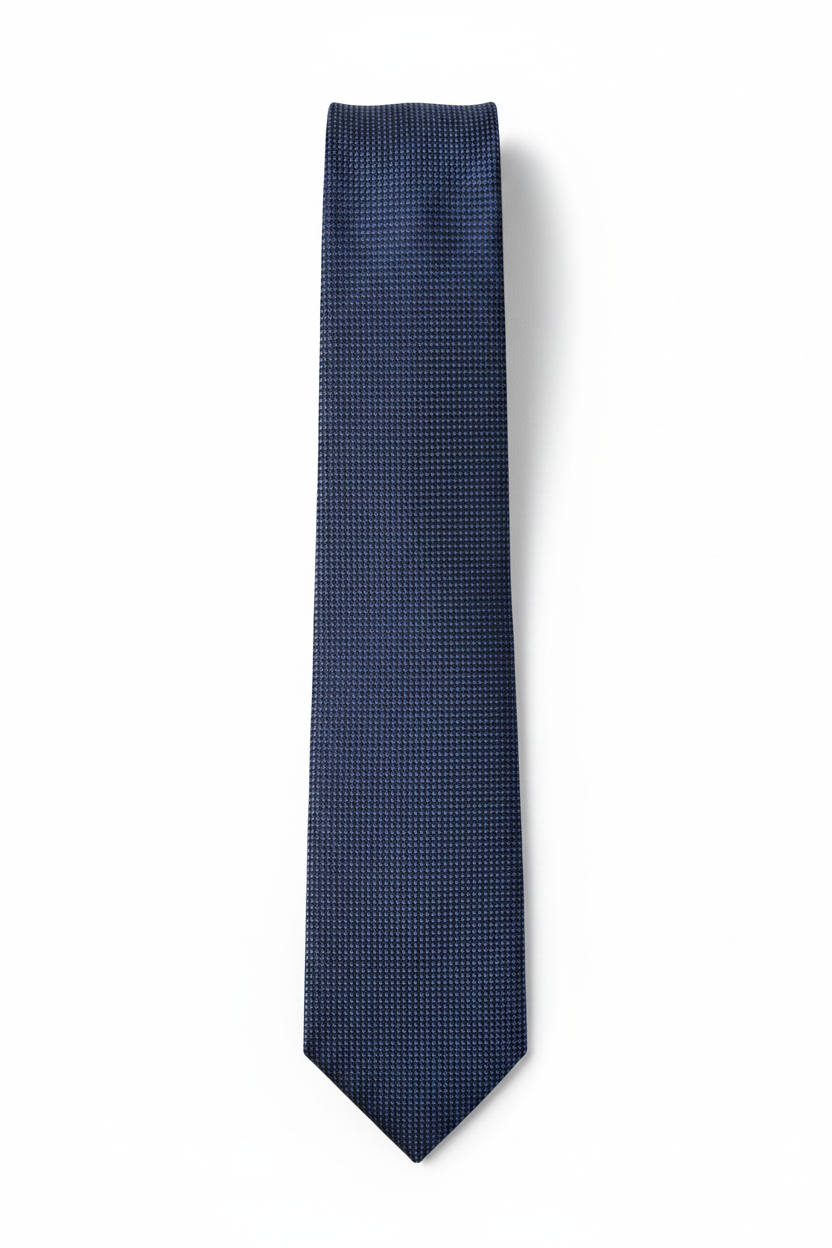 Navy Self-Pattern Tie