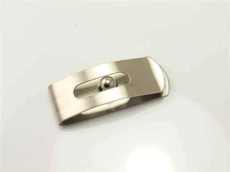 Rhodium Plated & Black Check Money Clip
