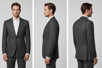 SW4 - Charcoal Abram Pin - Stripe Suit Jacket |Harrys for Menswear - Harrys for Menswear