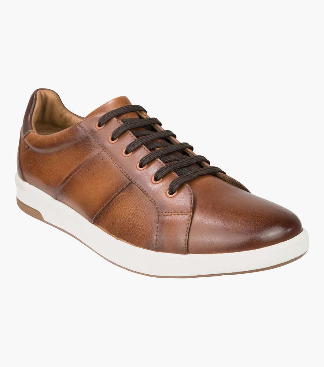 Crossover Lace Toe Sneaker - Cognac - Harrys for Menswear