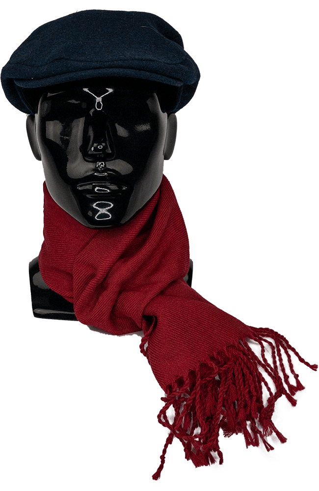 Wool 100% Scarf-2505-Red - Harrys for Menswear