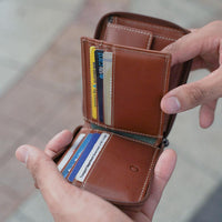 LARGE ZIP AROUND WALLET WITH COIN, CLAY-4295TECLG - Harrys for Menswear