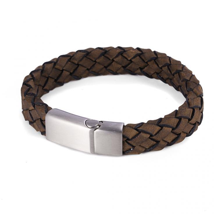 Leather Bracelet-Brown- 630-86 - Harrys for Menswear