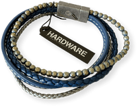 Leather Bracelet-Navy- 630-92 - Harrys for Menswear