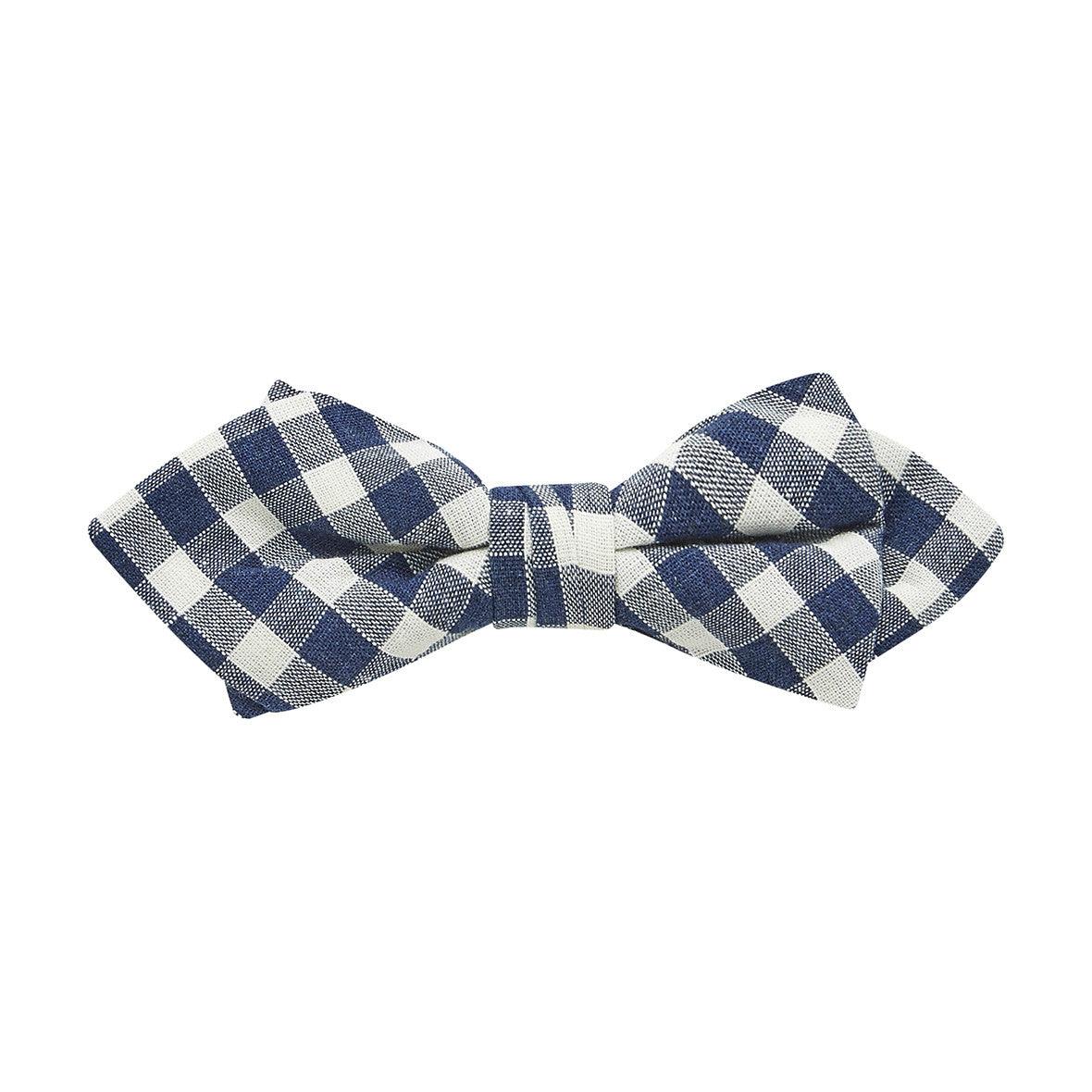 Buckle Plaid Bow Tie-Navy - Harrys for Menswear