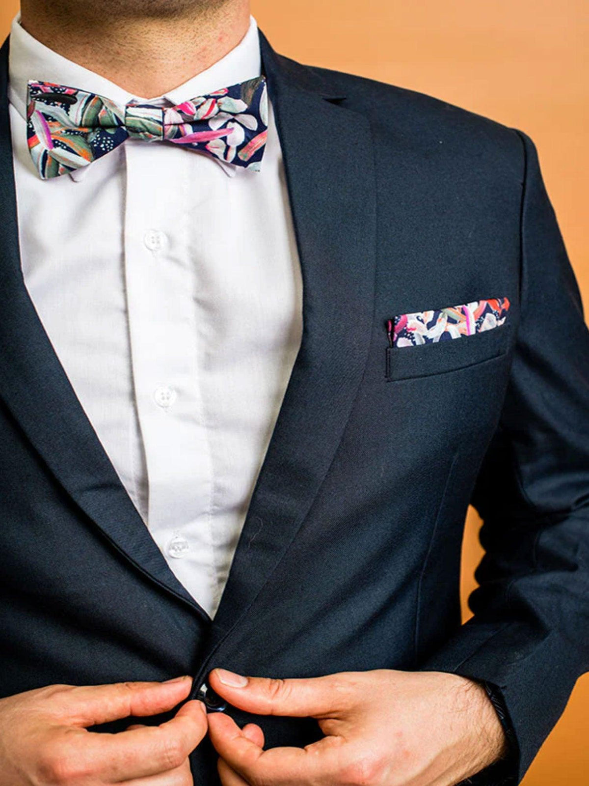 Protea Navy Bow Tie - Harrys for Menswear