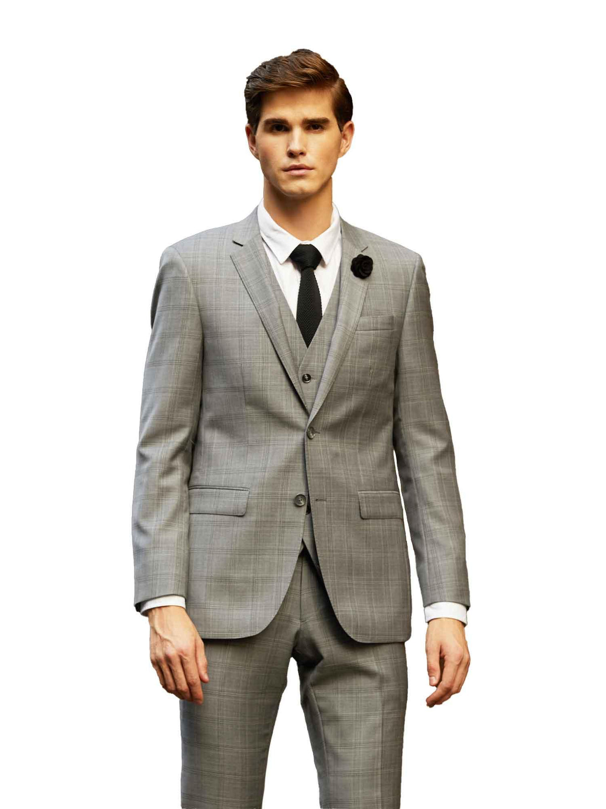 FW6-Silver Check Signature Suit Jacket - Harrys for Menswear