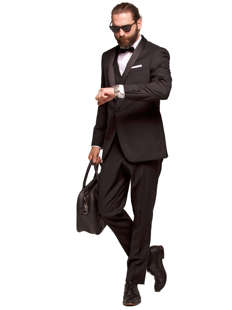 SSA3-Alexander Black Tie Jacket - Harrys for Menswear