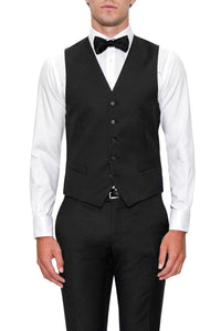 Taurus Black Waist Coat - Harrys for Menswear